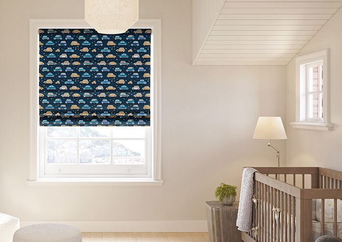 Roadtrip, Navy Blue - Motorised Roman Blind - Image 3